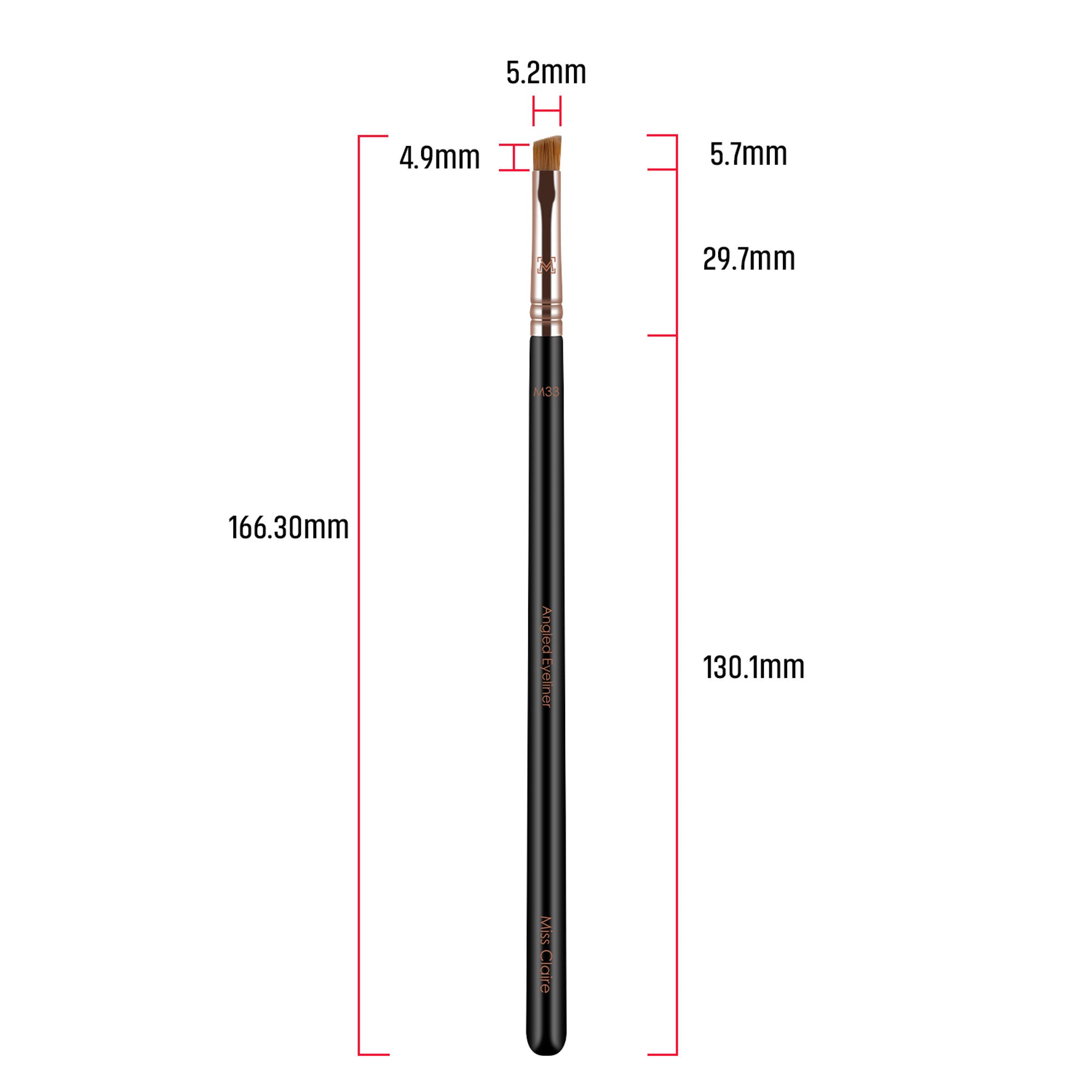 Miss Claire M33 - Angled Eyeliner Brush (S) - Rose Gold