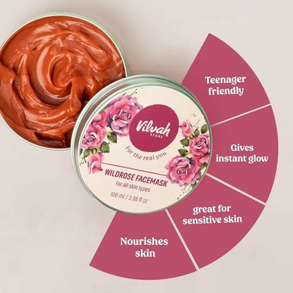 Vilvah Store Wild Rose Face Mask - Distacart