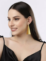 Thumbnail for NVR Women Gold-Plated Geometric Shape Drop Earrings - Distacart