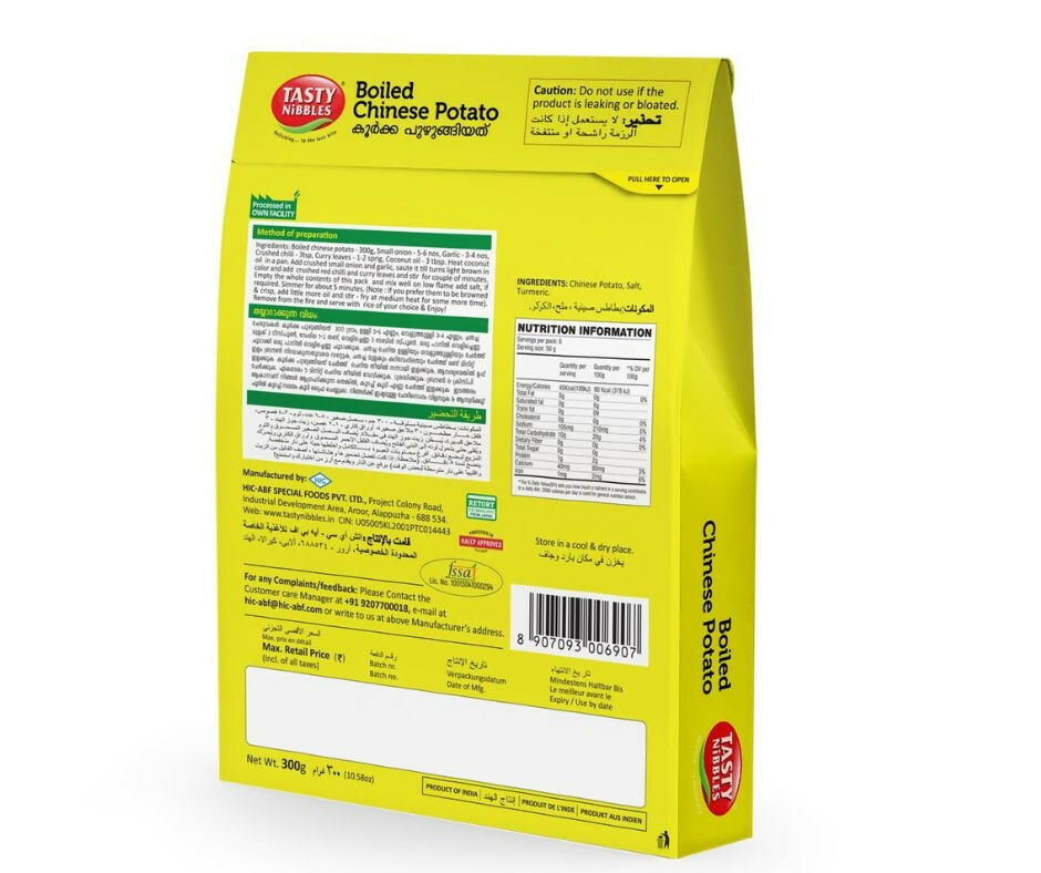 Tasty Nibbles Boiled Chinese Potato | Vevicha Koorka - Distacart