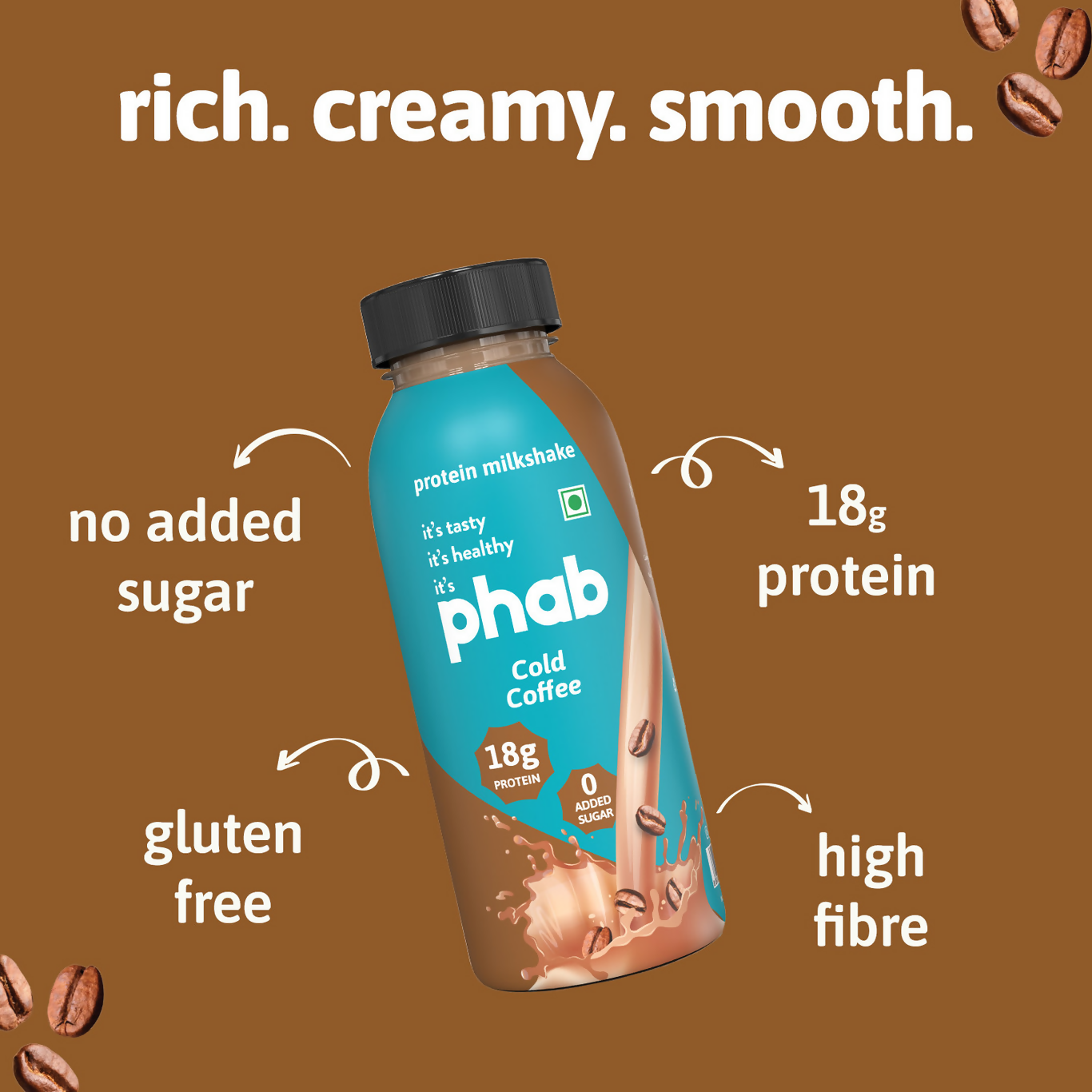 Phab Protein Milkshake With protein Cold Coffee Protein Shake - Dista
