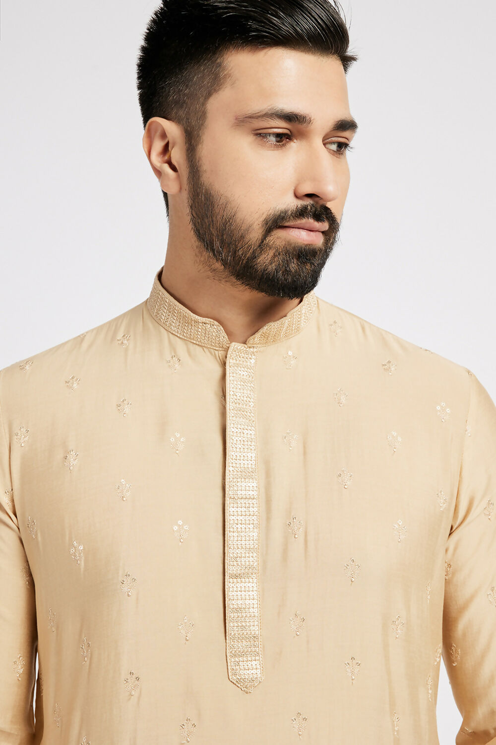 Ethnic India Beige Men's Kurta Ethnic Motifs - Distacart