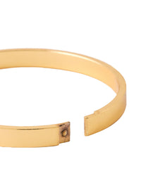 Thumbnail for NVR Men's Set of 2 Gold & Silver Metal Brass-Plated Interlock Kada Bracelet - Distacart