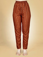 Thumbnail for Jyoti Fashion Women's Rust Viscose Rayon Embroidered Kurta Pant Set - Distacart