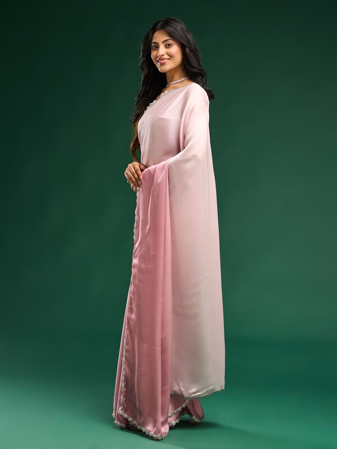 kasee Ombre Satin Saree - Distacart