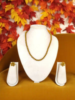 Thumbnail for Inhanns Crystal Bloom – Single Line Necklace + Studs - Mehandi - Distacart