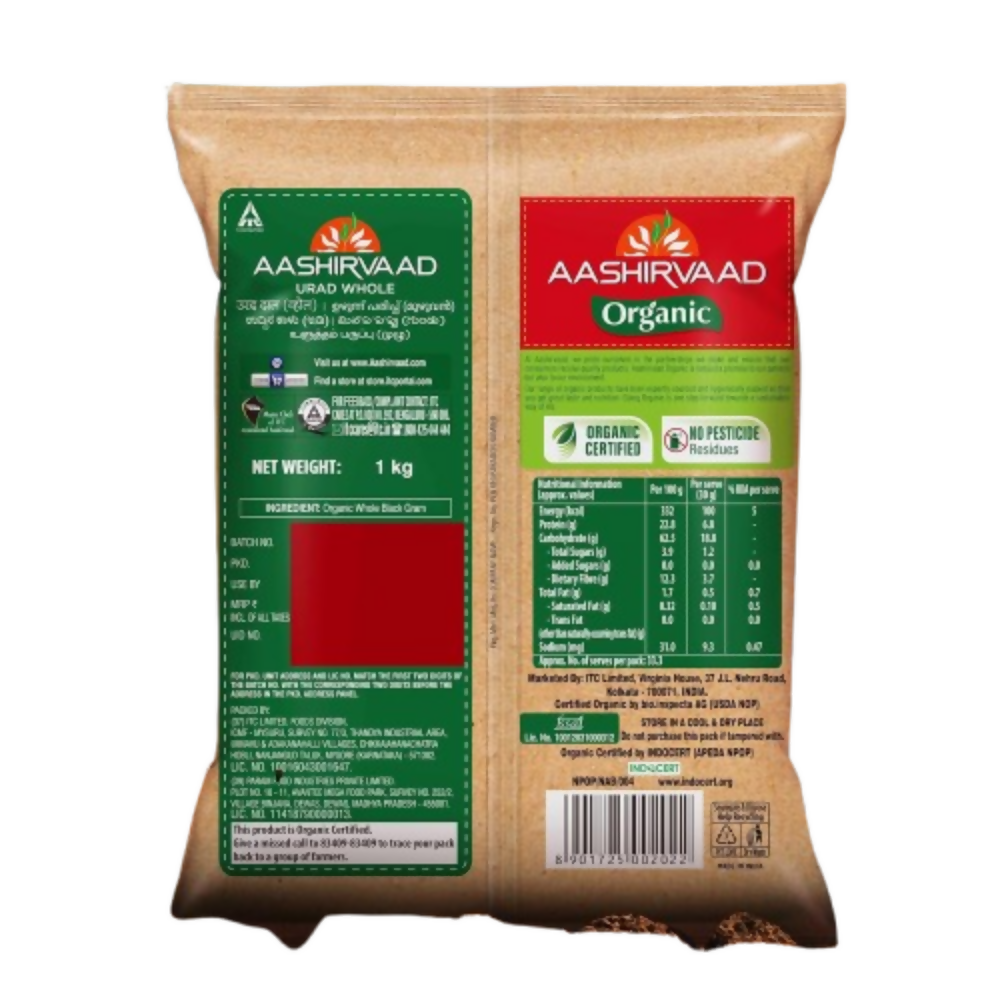 Aashirvaad Organic Urad Dal (Whole) - Distacart