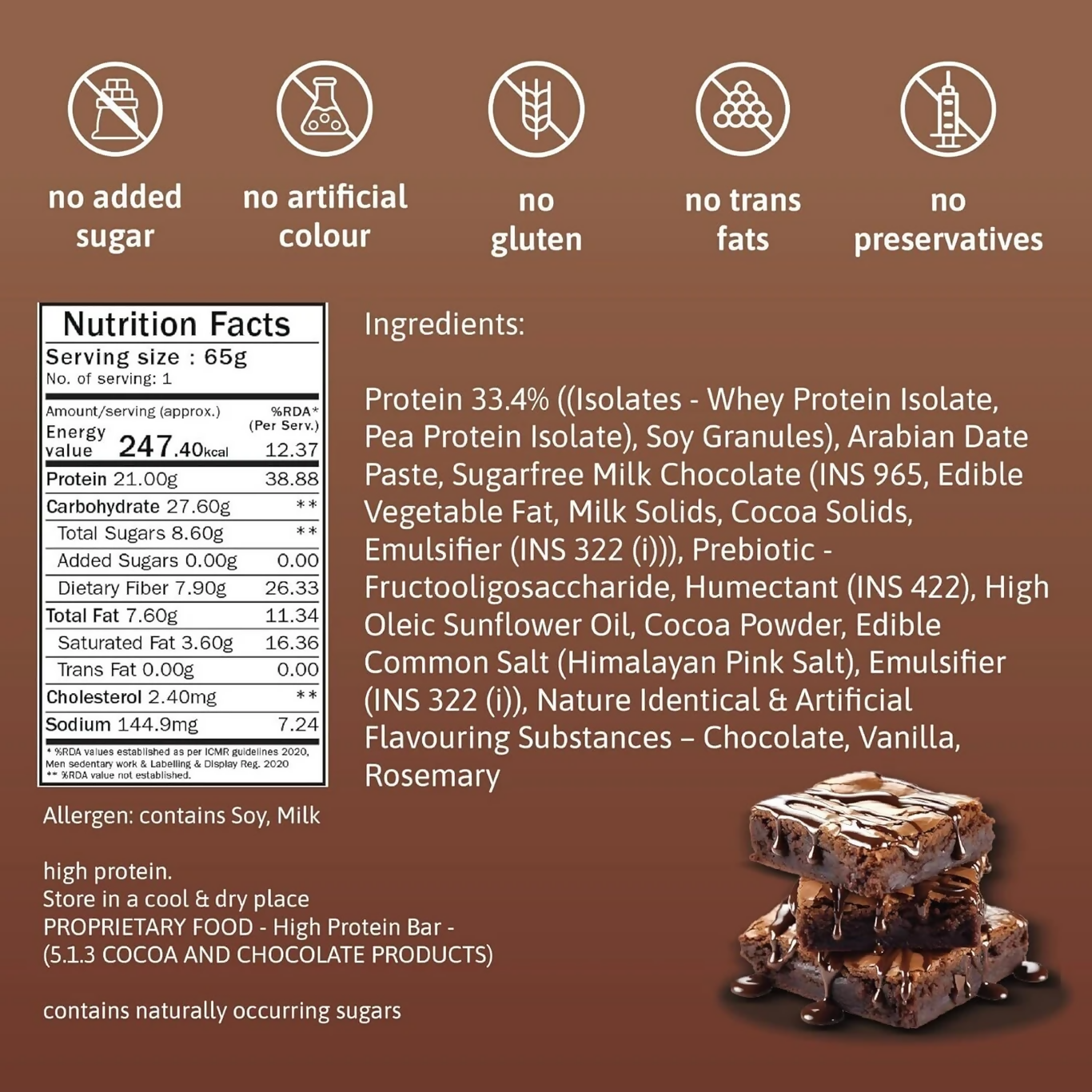 Phab Protein Bars With Protein Chocolate Brownie - Dista