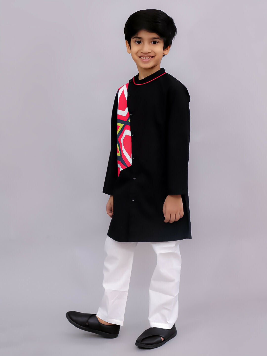 Lil Drama Shor-Gul Multicolor Kurta Pyjama Set For Boys