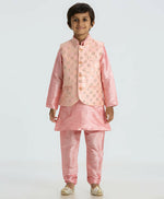 Thumbnail for Joban Fashion Kids Island with Sequence work Nehru Jacket Full Sleeves Kurta, Pyjama Set - Pink - Distacart