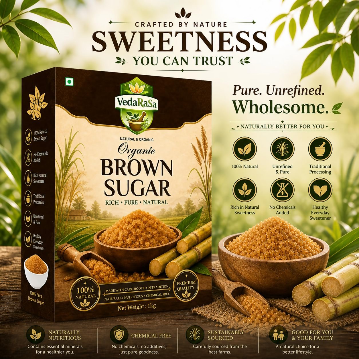 VedaRasa Natural Brown Sugar - Dista