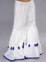 Thumbnail for Lil Drama Shor-Gul Blue Kurta Sharara and Bustier Set For Girls