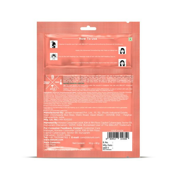 BBlunt Advanced Smoothening Heat Hair Spa Mask with Keratin & Hyaluronic Acid - Distacart