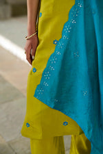 Thumbnail for The52 Lemon Beautiful Embroidered Viscose Chanderi Fabric Straight Kurta Pant with Dupatta Set - Distacart