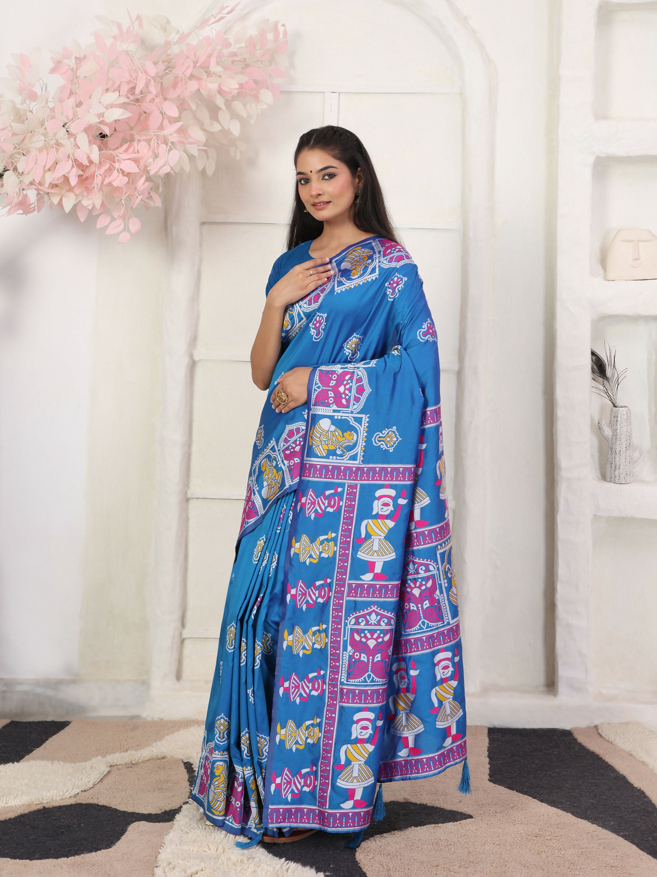 Astita Silk Blend Blue Saree