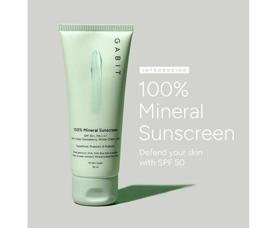 Gabit 100% Mineral Sunscreen SPF 50 PA++++ - Distacart