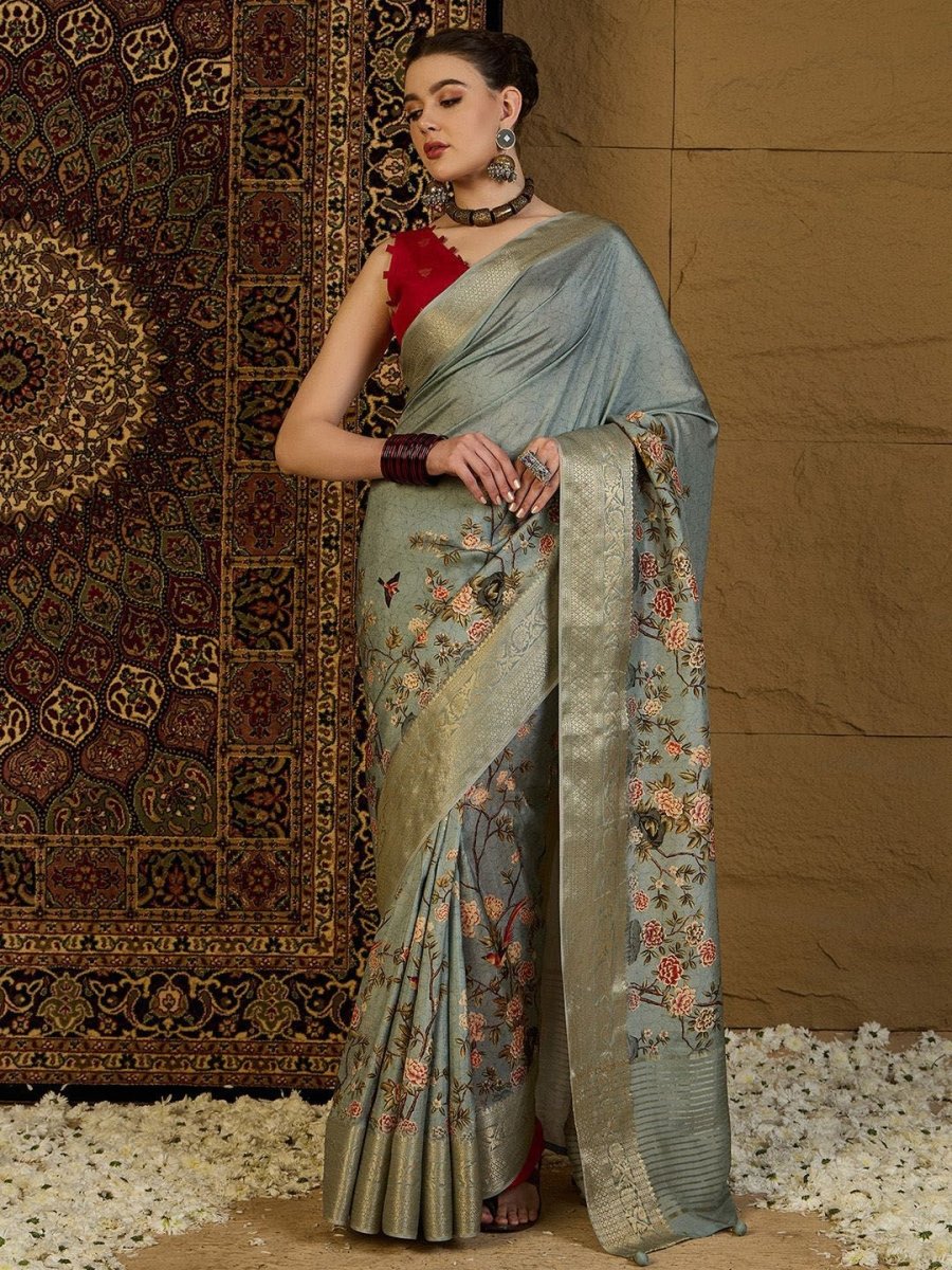 Anouk Floral Zari Silk Blend Sungudi Saree - Distacart