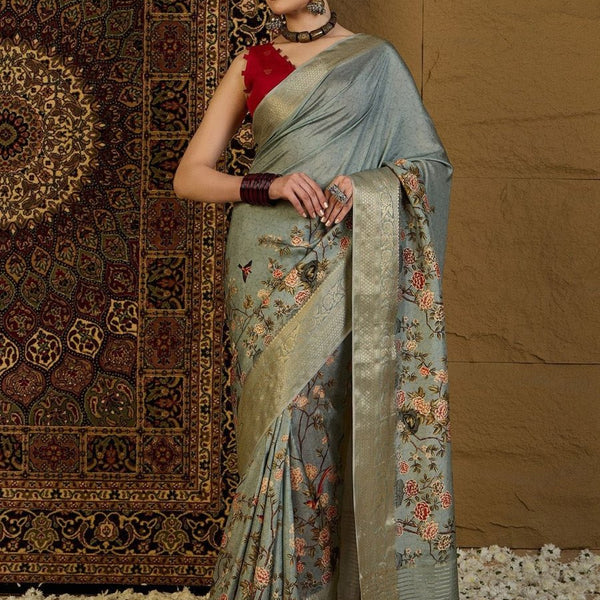 Anouk Floral Zari Silk Blend Sungudi Saree - Distacart