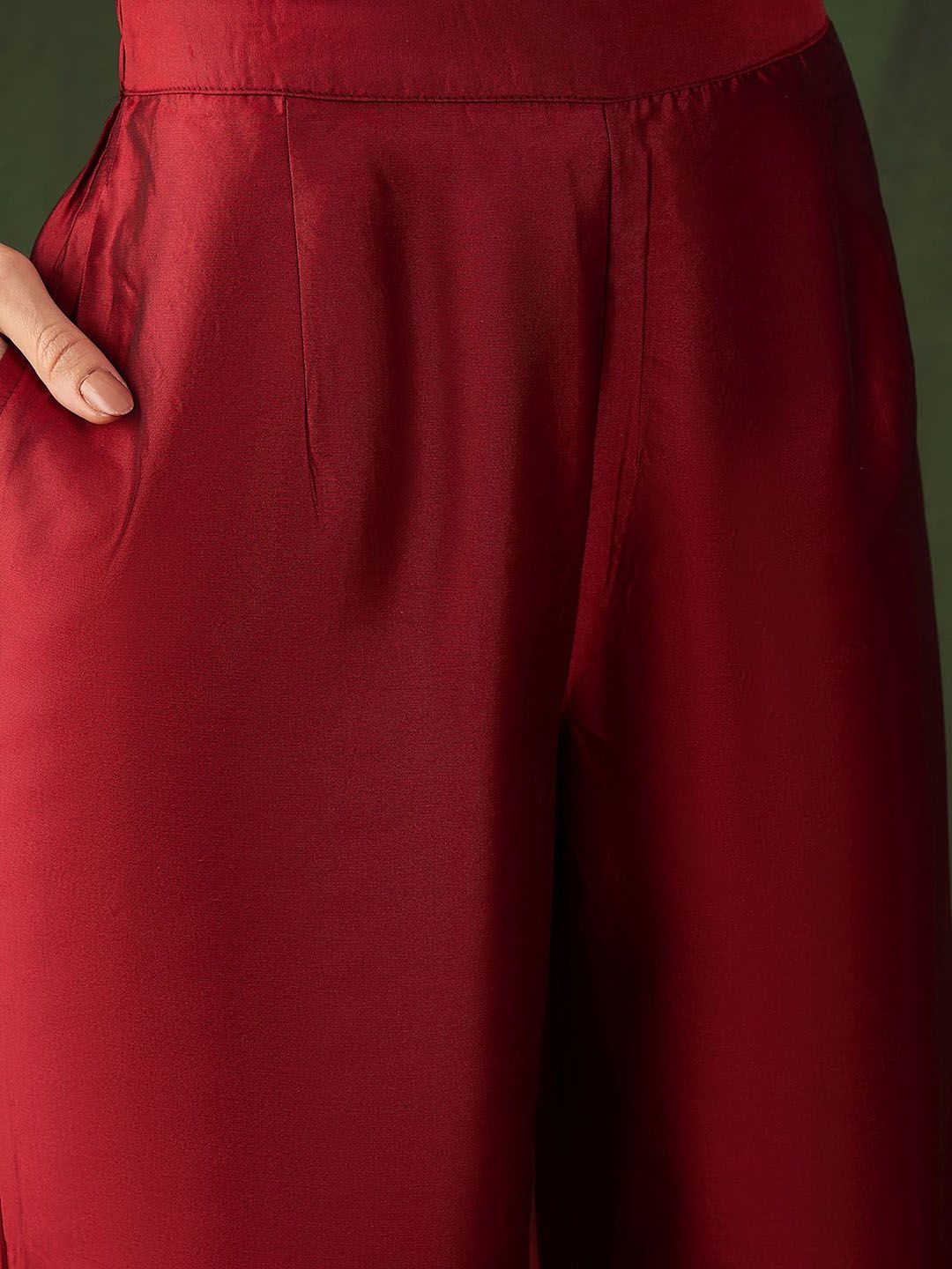Sangria Woven Design Kurta & Palazzo With Dupatta