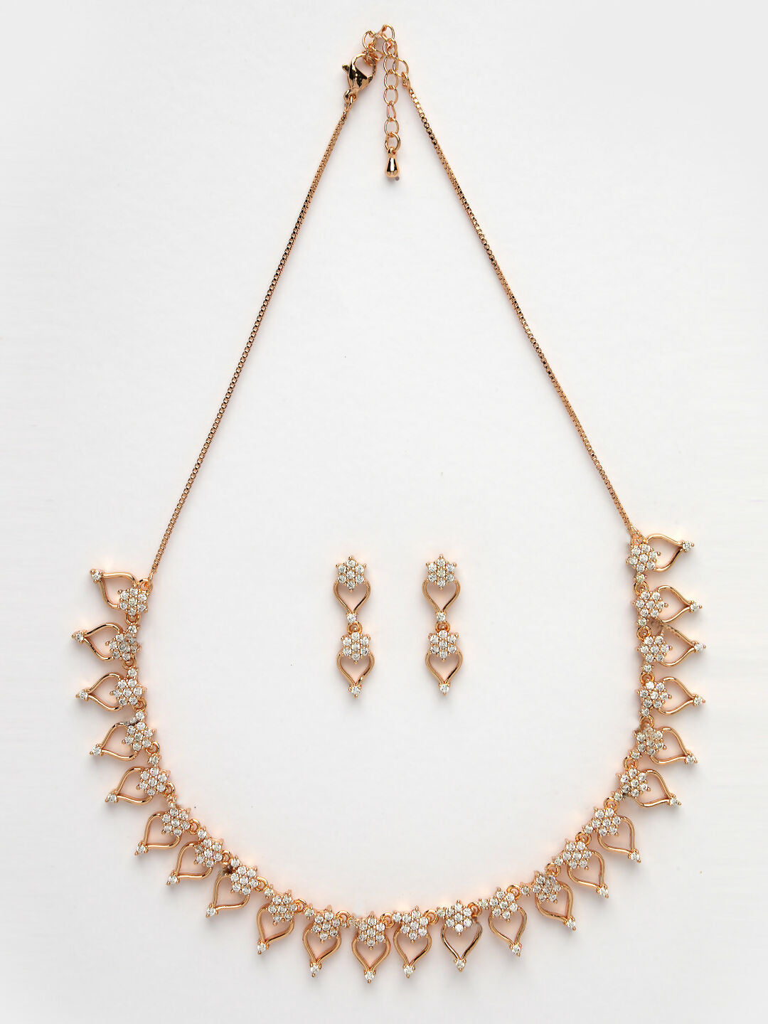 NVR Women's Gold-Plated American Diamond-Studded Handcrafted Jewellery Set - Distacart