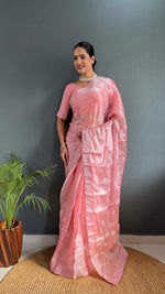 Thumbnail for Preksha Creation Women Ready To Wear Saree Premium Burberry Silk Embellished With Beautiful Thread Work - Pinch - Distacart