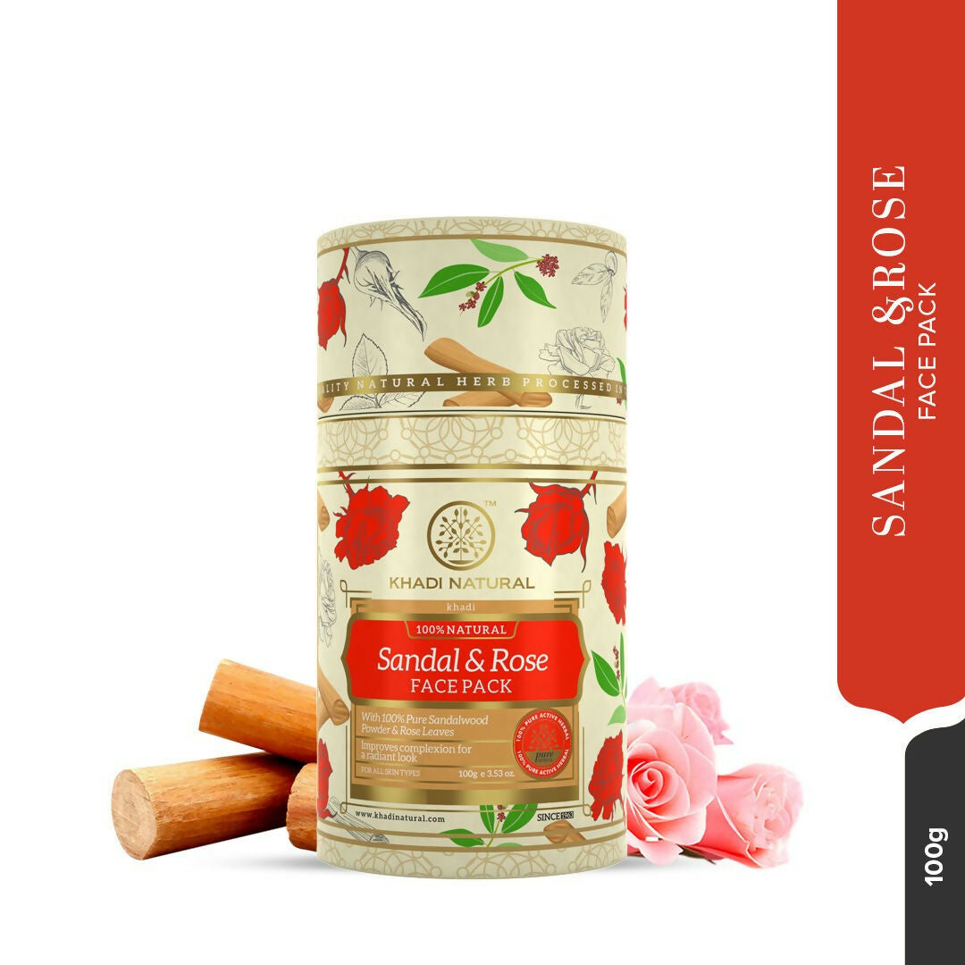 Khadi Natural Sandalwood & Rose Face Pack - Distacart