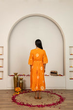 Thumbnail for Joban Fashion Orange Tie & Dye Cotton Dress - Distacart