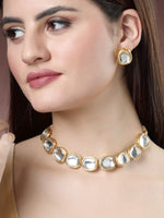 Thumbnail for NVR Women's Gold Kundan-Studded Handcrafted Jewellery Set - Distacart