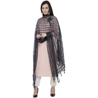 Thumbnail for A R Silk Cotton square Regular Dupatta Color Navy Dupatta or Chunni