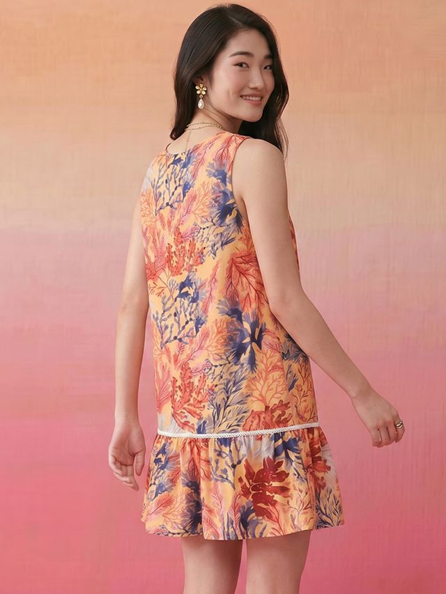 Janasya Multi A-Line Cotton Dress - Dista