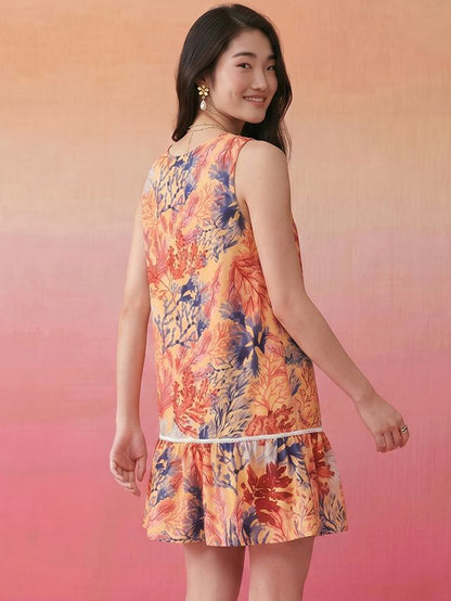 Janasya Multi A-Line Cotton Dress - Dista