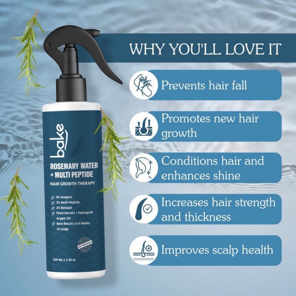 Bake Rosemary Water Hair Growth Spray with Multi Peptides - Distacart