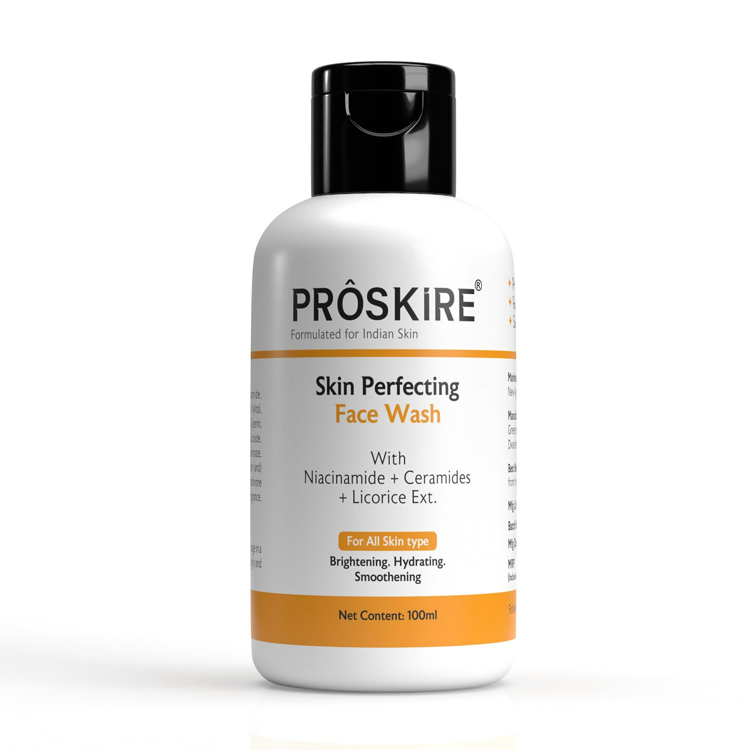 Proskire Skin Perfecting Face Wash with Niacinamide Ceramides & Licorice Ext For Clear & Glowing Skin - Distacart