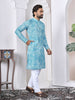 Anaita Sky Blue Digital Printed Work Cotton Straight Kurta - Distacart
