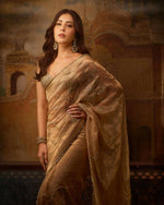 Thumbnail for Joban Fashion Beige Rose Gold Silk Party Wear Sarees - Distacart