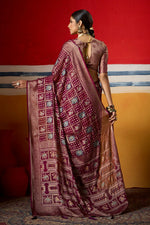 Thumbnail for Joban Fashion Wine Dull Moss Brasso Saree