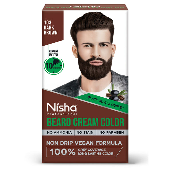 Nisha Beard Colour for Men - Dark Brown - Distacart