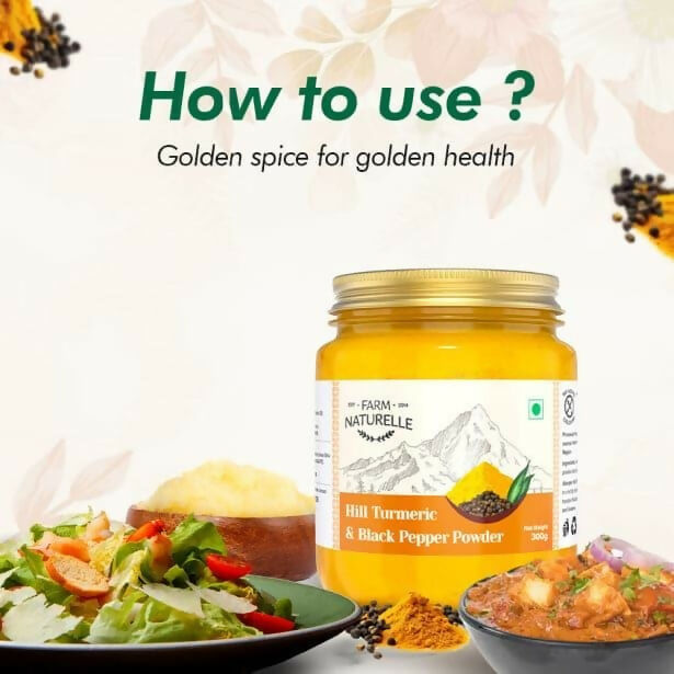 Farm Naturelle Mountain Turmeric Powder High Curcumin with Black Pepper