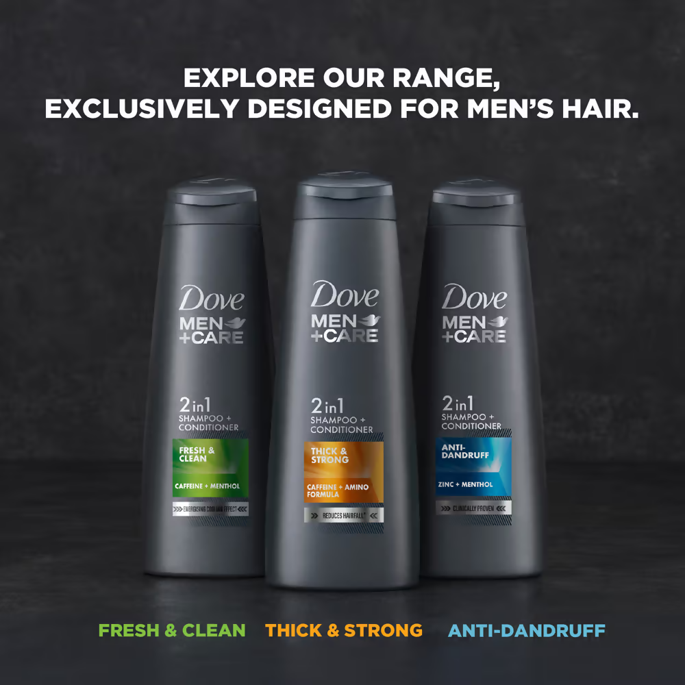 Dove Men + Care Thick & Strong 2 In 1 Shampoo + Conditioner - Distacart