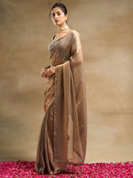 Thumbnail for kasee Embellished Zari Silk Blend Saree - Distacart