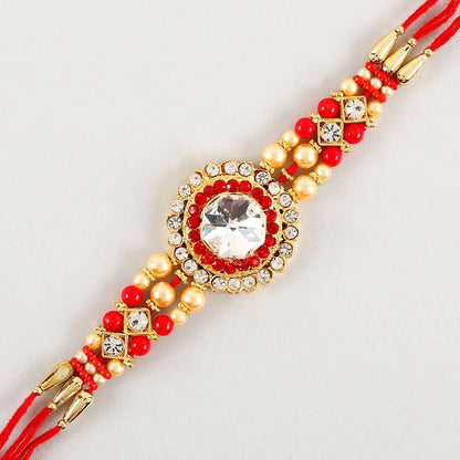 American Diamond Bling Rakhi And Cashew Jar - Distacart