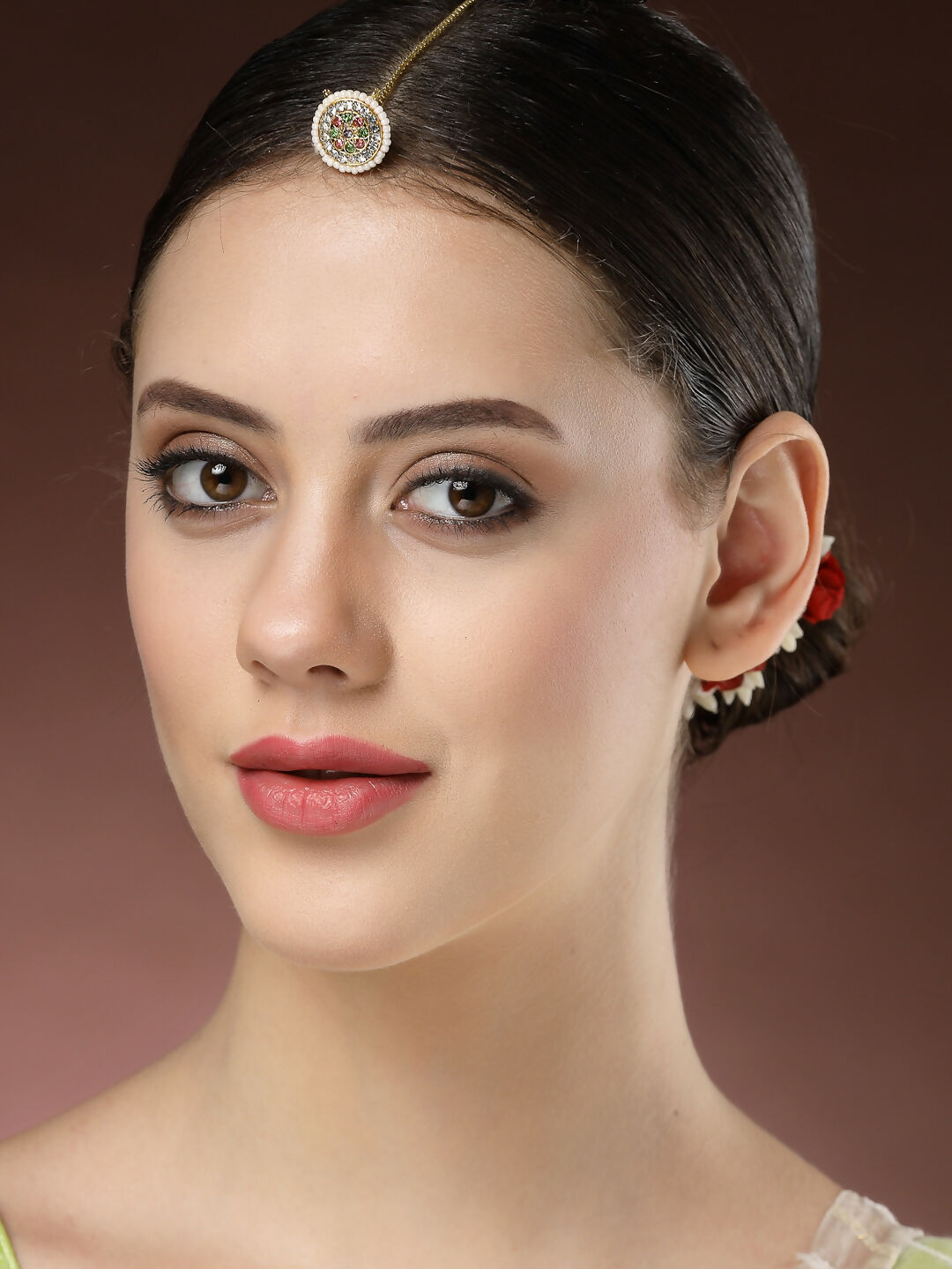 NVR Women's Multicolor CZ Stone-Studded Borla Maang Tikka - Distacart