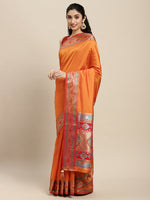 Thumbnail for Astita Silk Blend Ornage Saree