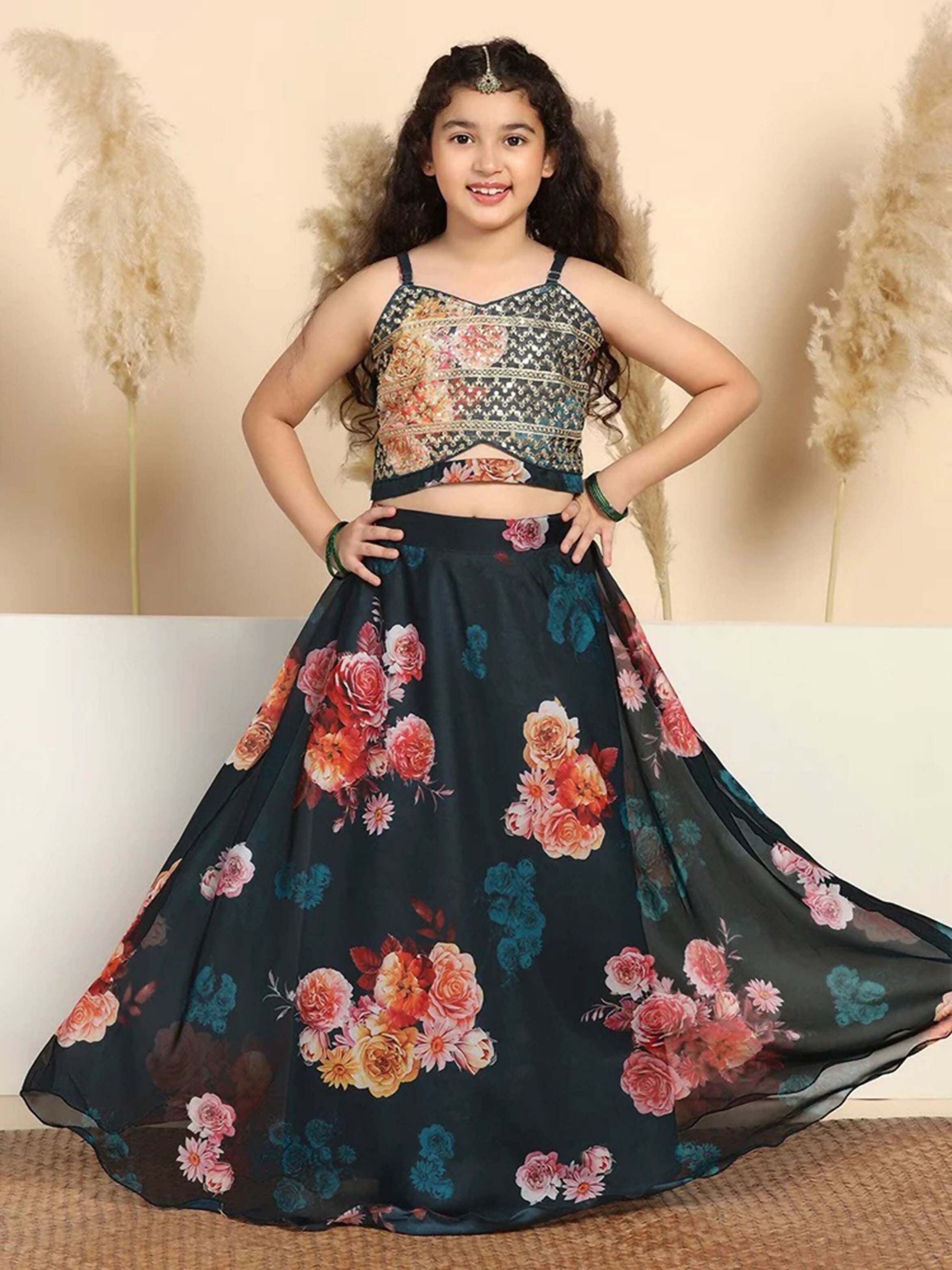 Joban Fashion Girl's Multi Color Lehenga Choli - Distacart