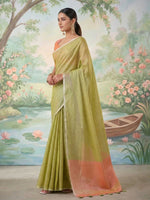 Thumbnail for Shree Shyam Fashion Green Tissue Silk Saree - Distacart