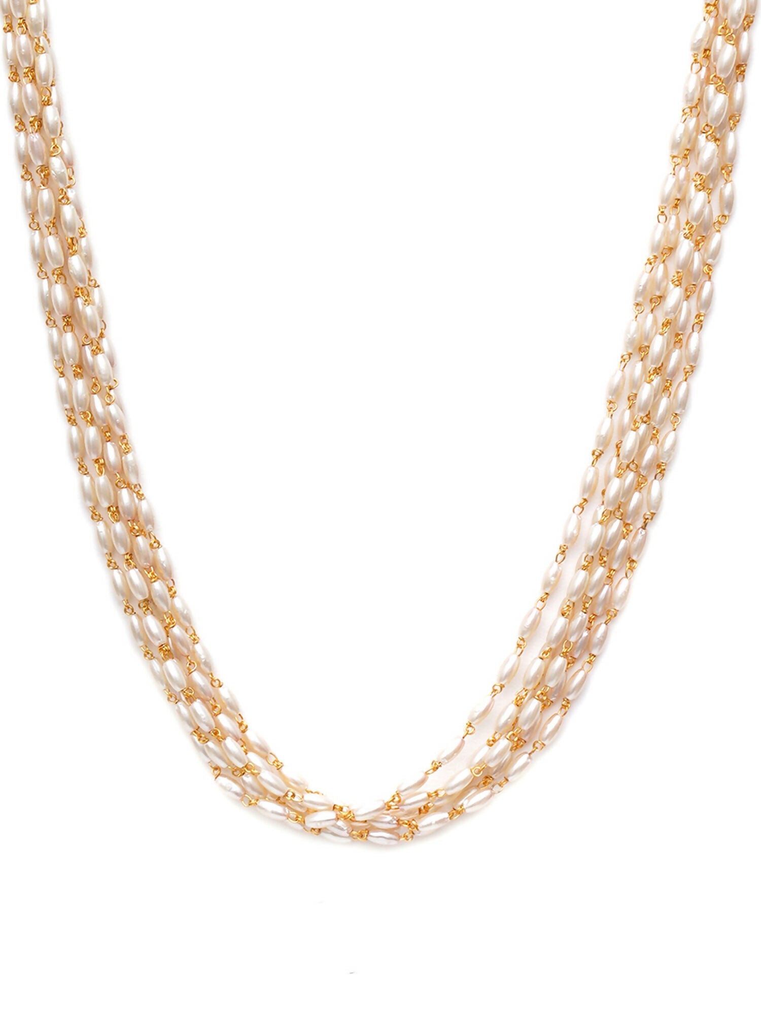 Layered Pearl Neckpiece (Gold) - Ruby Raang - Distacart