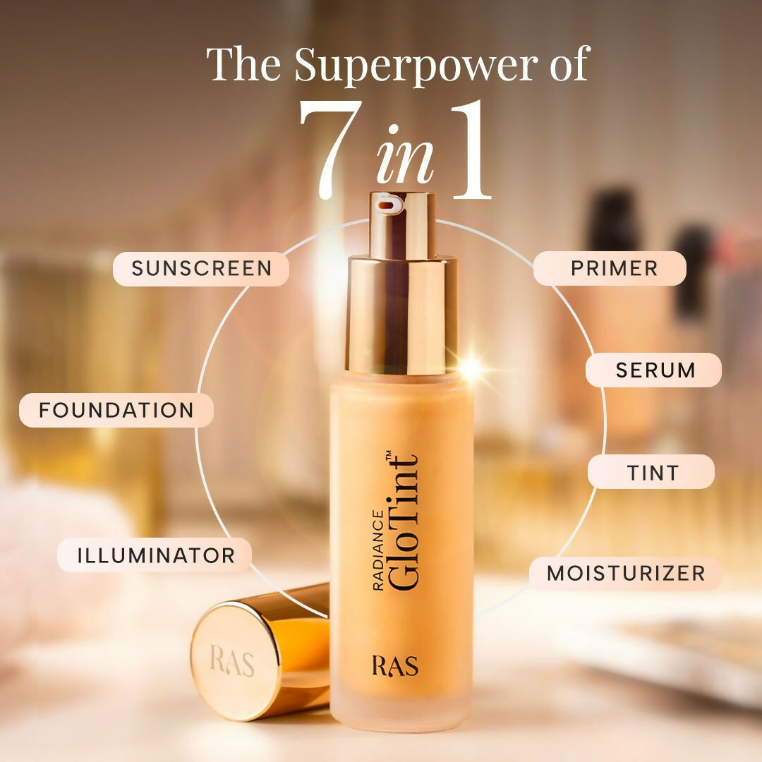 Ras Radiance GloTint 7-in-1 Serum Skin Perfector SPF 30 PA ++++ Skin Tint Foundation-Taupe - Distacart