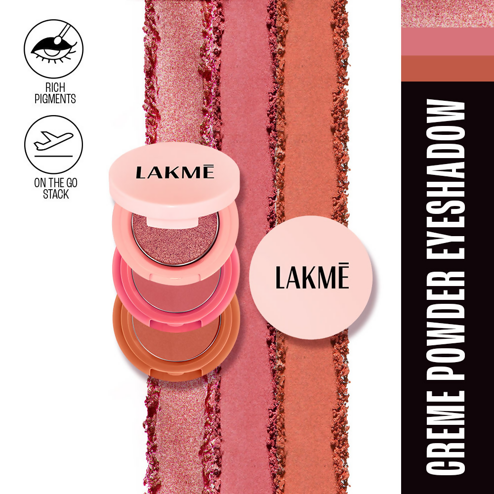 Lakme 9 To 5 Eyeconic Cream Powder Eyeshadow Stack - Nude Bomb - Distacart
