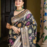 Thumbnail for Preksha Creation Banarasi Soft Silk Women Black Saree - Distacart