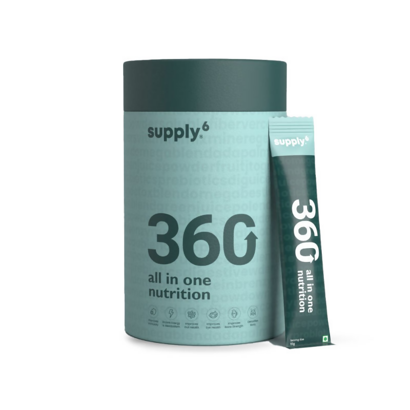 Supply6 360 Daily Health Supplement 63+ Nutrient, Multivitamin, 3B CFU Probiotic & Superfood - Distacart